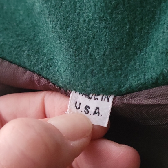 Vintage Rothschild Green Wool Blend Girls Coat Size 6X Fit & Flare - Picture 14 of 15
